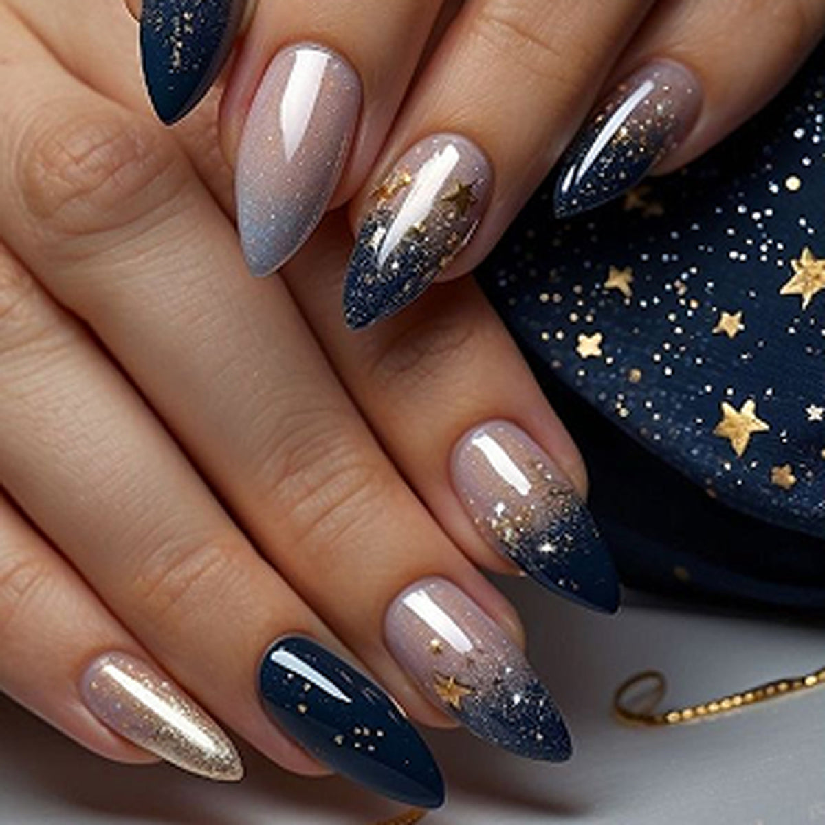 Edgy Galaxy Starry Sky Press-on Nails