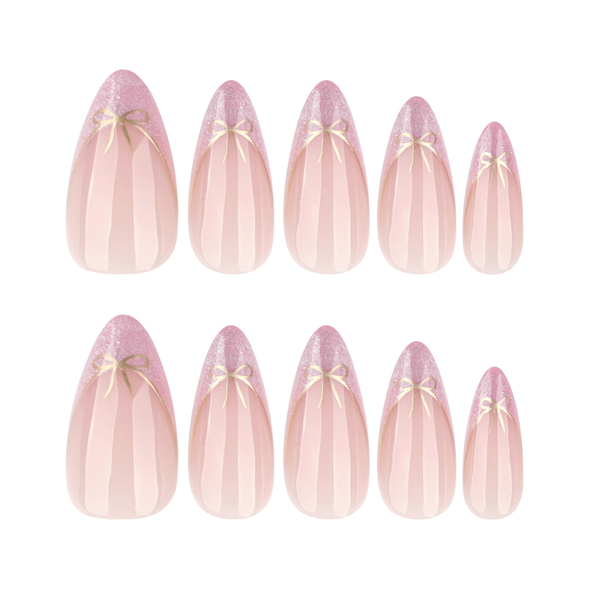 Pink Cat Eye with Glitter Gold Bow