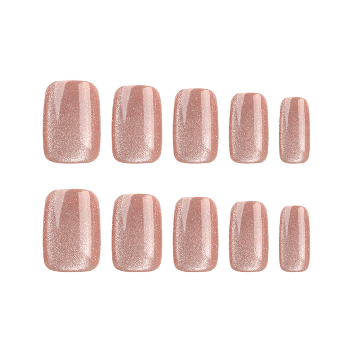 Minimalist Cat-eye Short Ladder Nail Art