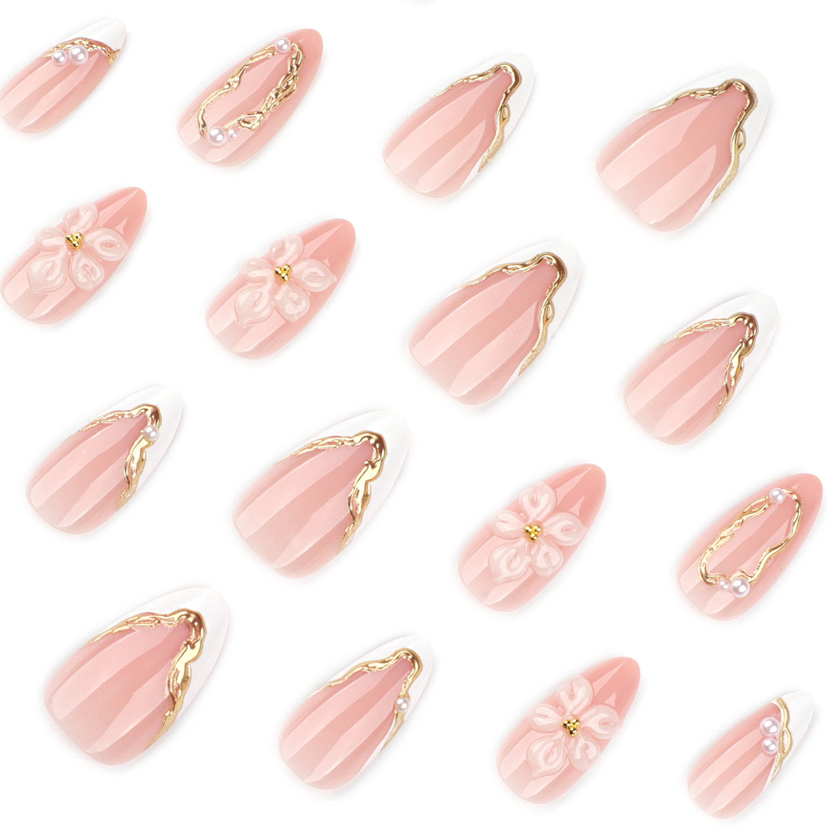 Handmade 3D Sculpted Flower Press-on Nails