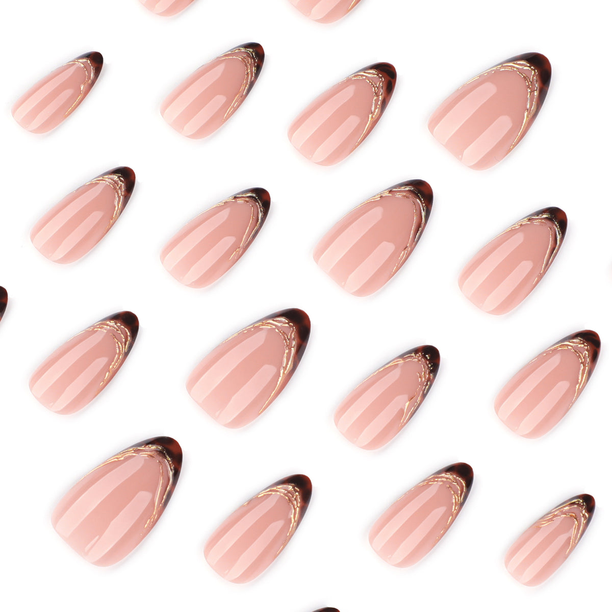 Textured Brown Blush French Nails