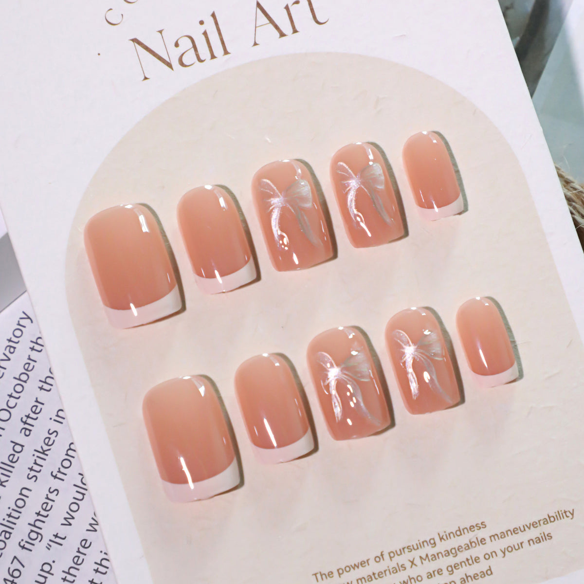 French Pale Yellow Gold Bowknot Square – Veloura Nails
