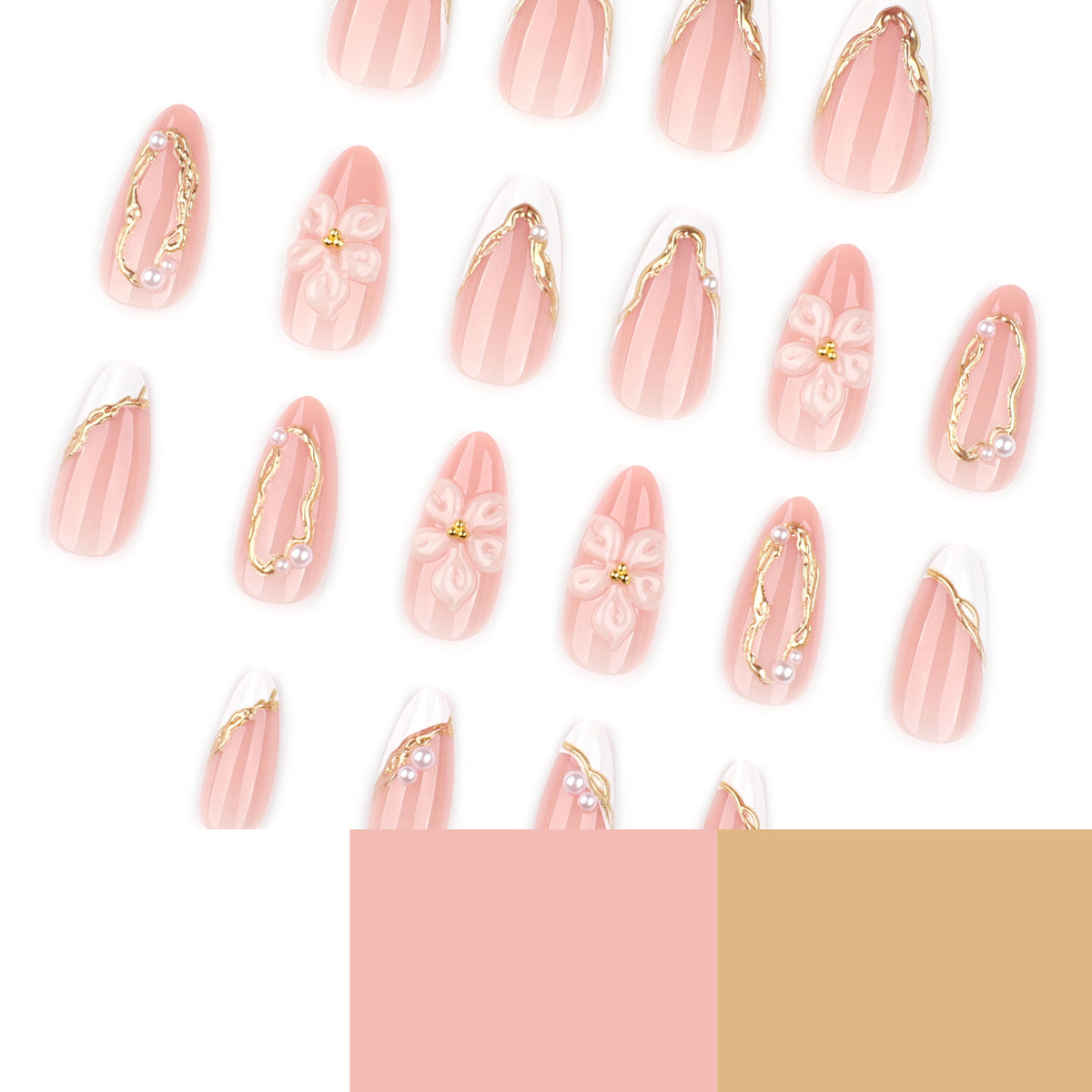 Handmade 3D Sculpted Flower Press-on Nails