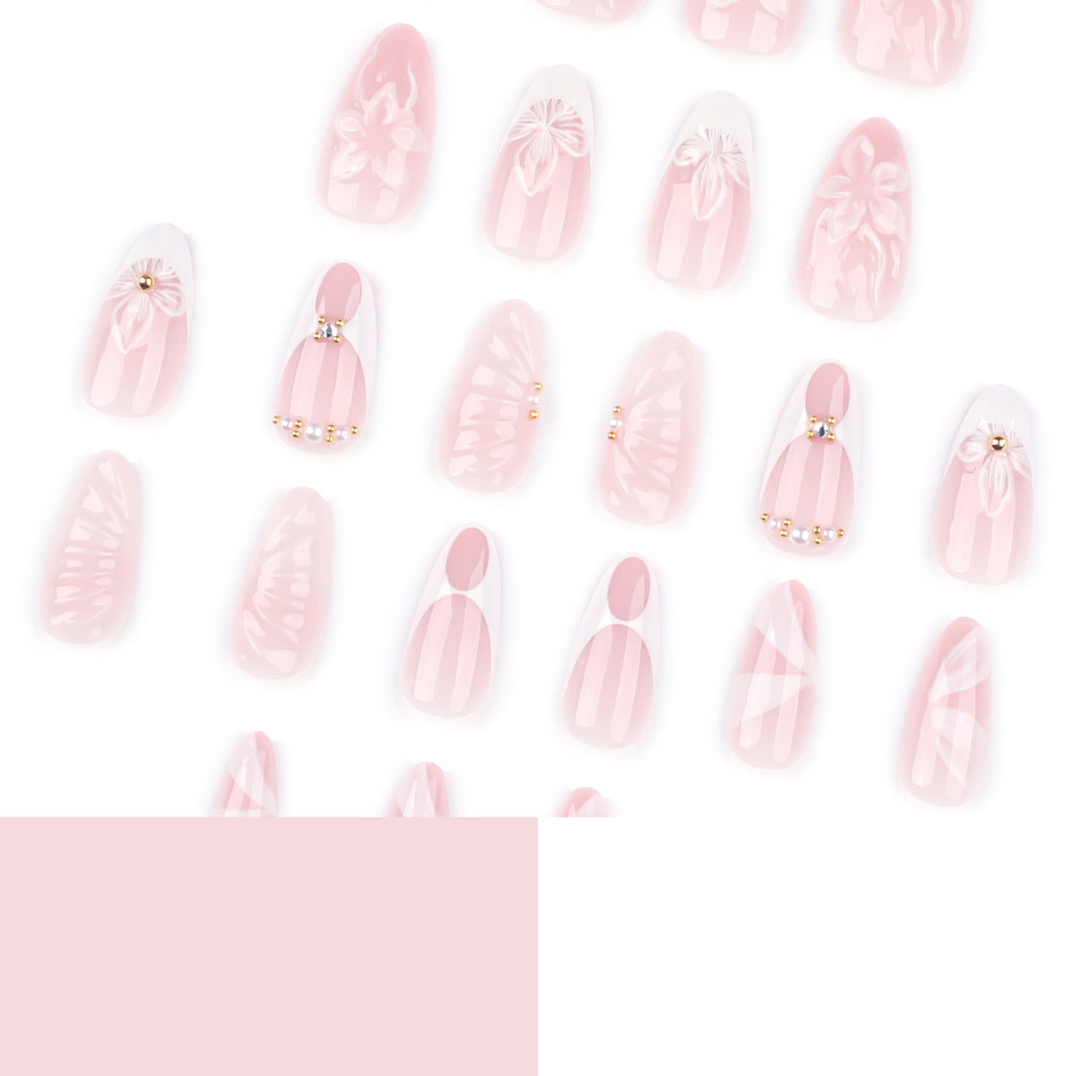 Handmade 3D Sculpted Flower Press-on Nails