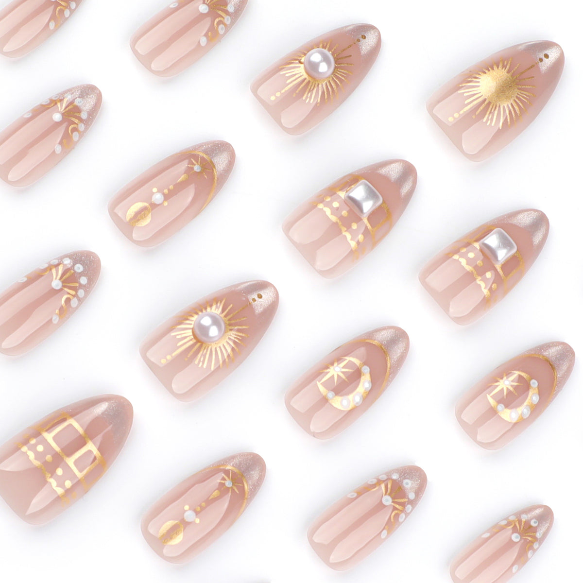 Celestial French Starburst Nails