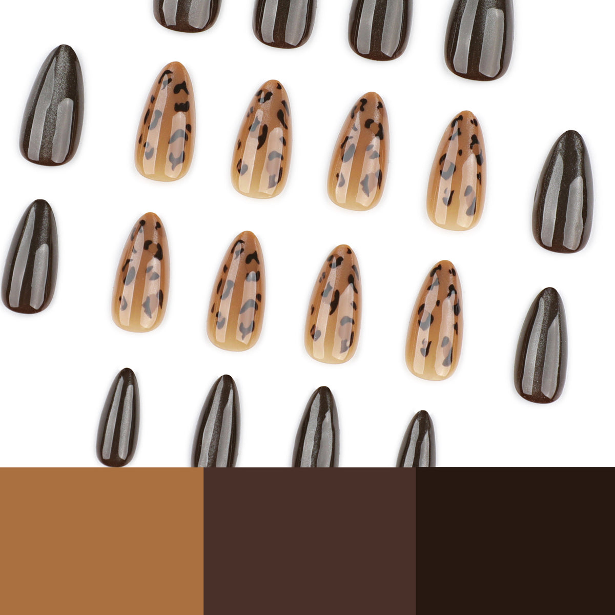 Leopard Print Cat Eye Almond Press-On Nails