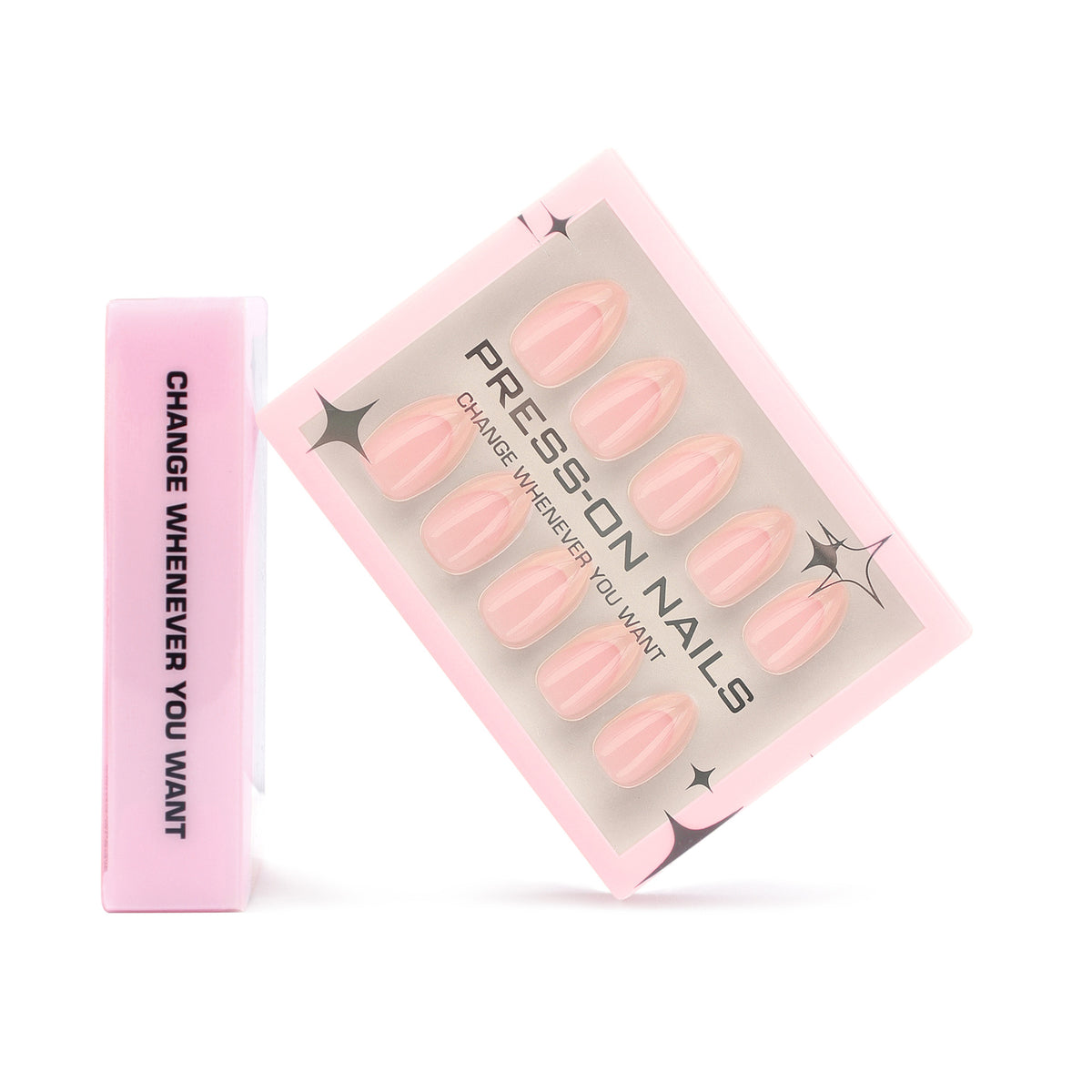 Pink French Press-On Nails