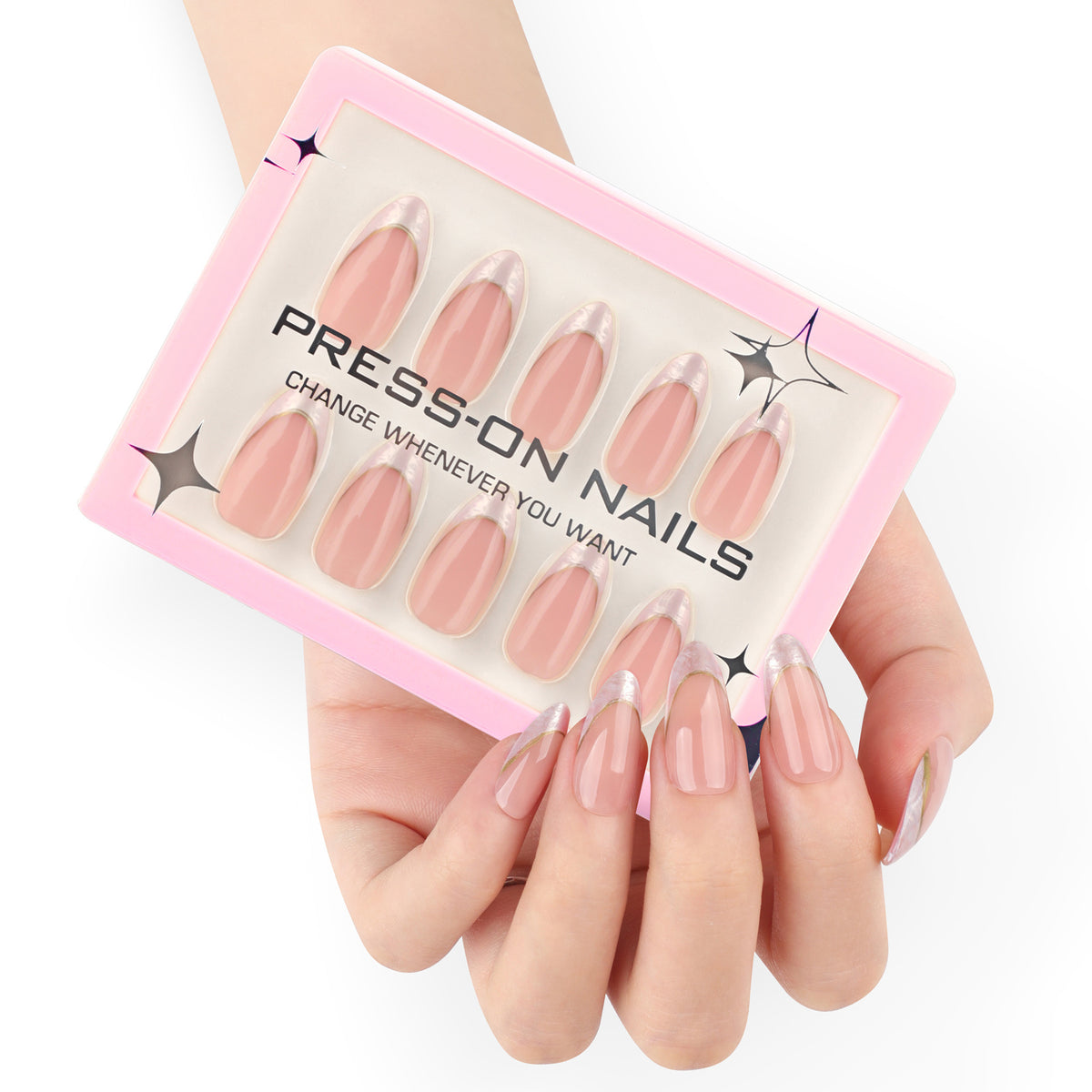 French White Ombr  Press On Nails