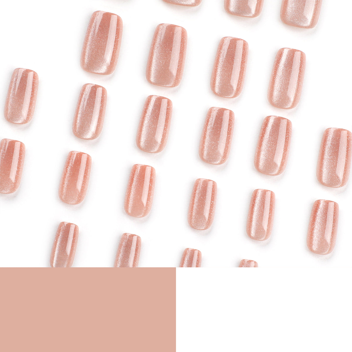 Minimalist Cat-eye Short Ladder Nail Art