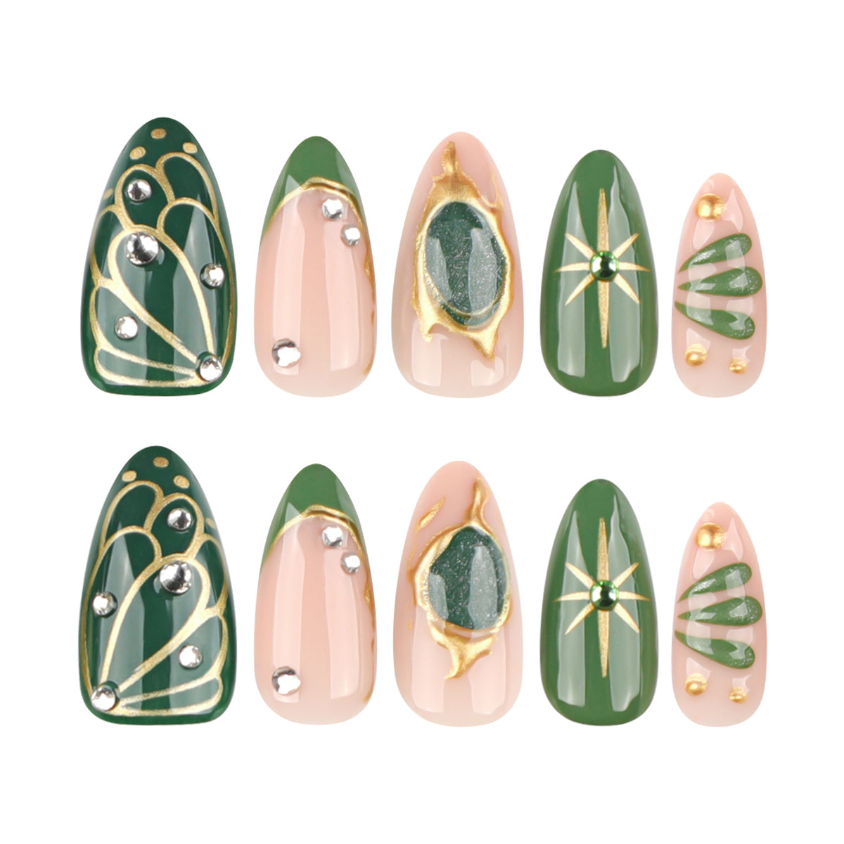 Handmade 3D Textured Bohemian Press-on Nails