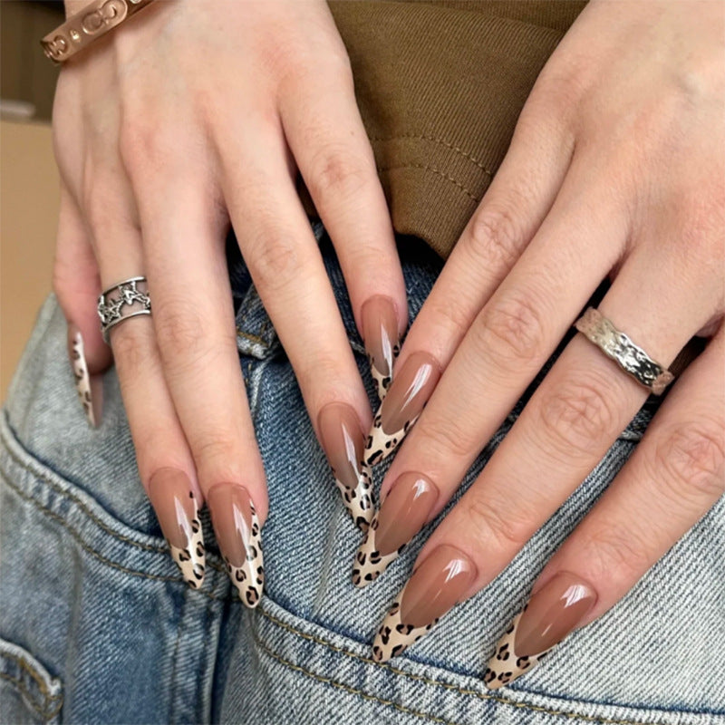 French Leopard Print Press On Nails