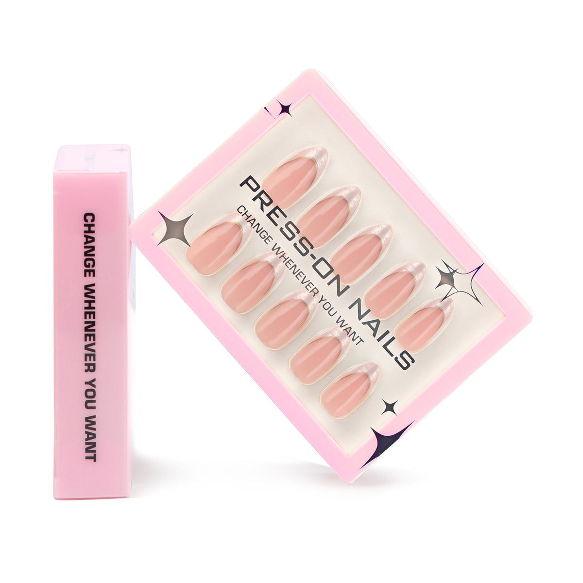 French White Ombr  Press On Nails
