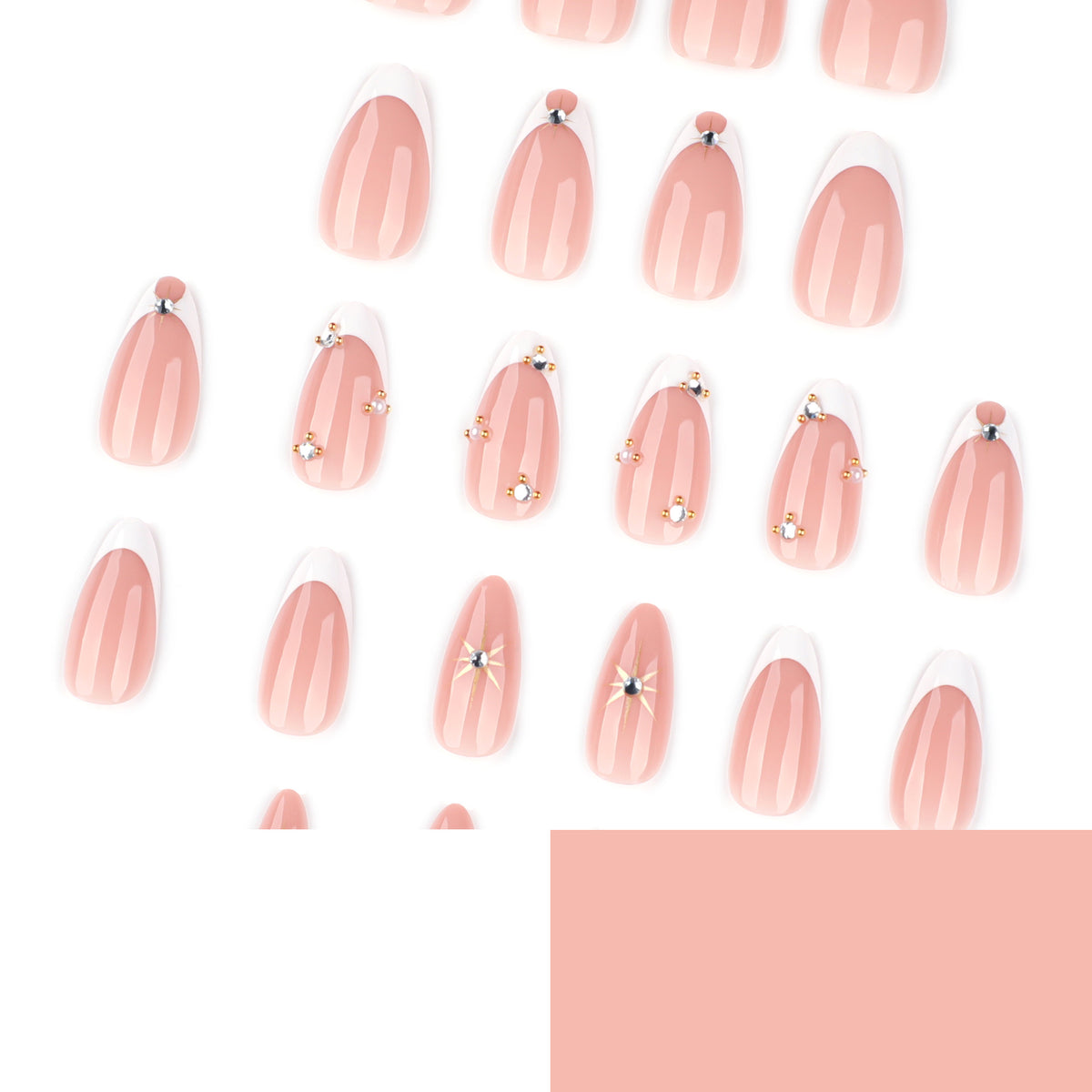 Minimalist French White Sparkle Diamond Nails