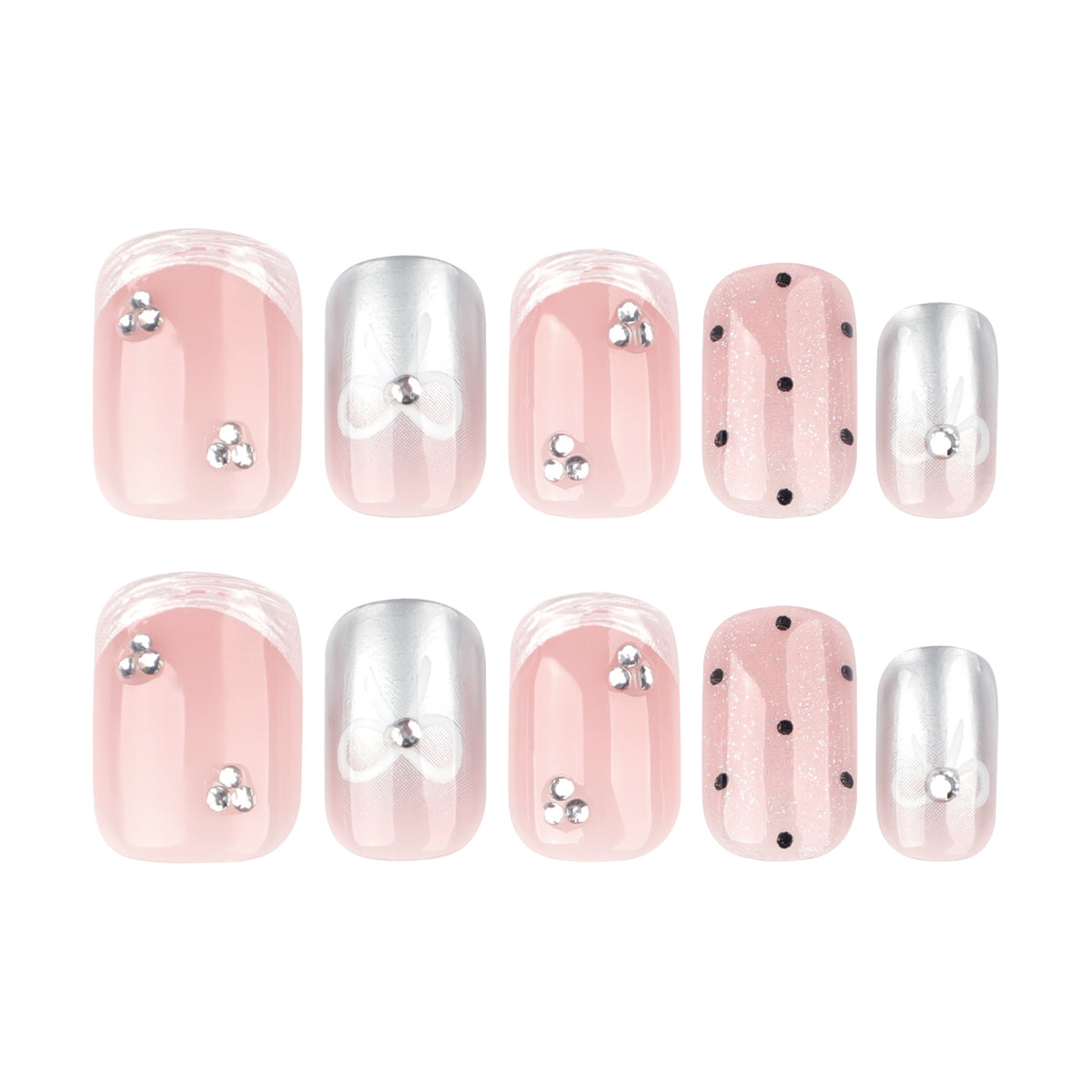 Polka Dot Cat Eye Press-on Nails