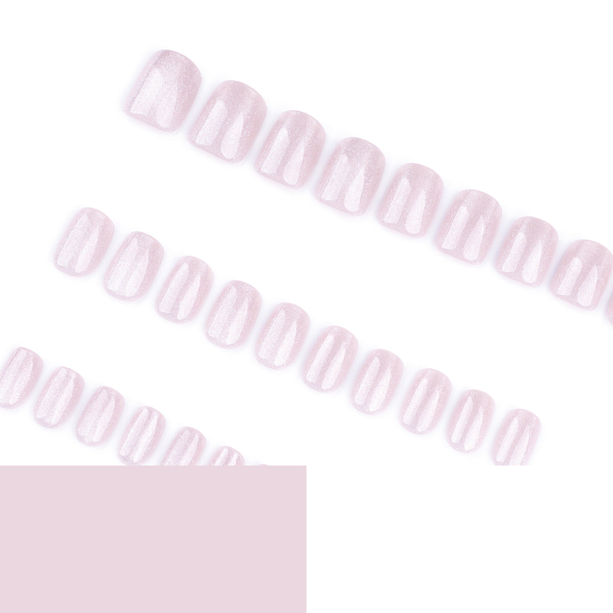 Handmade Nude Blush Cat Eye Press-on Nails