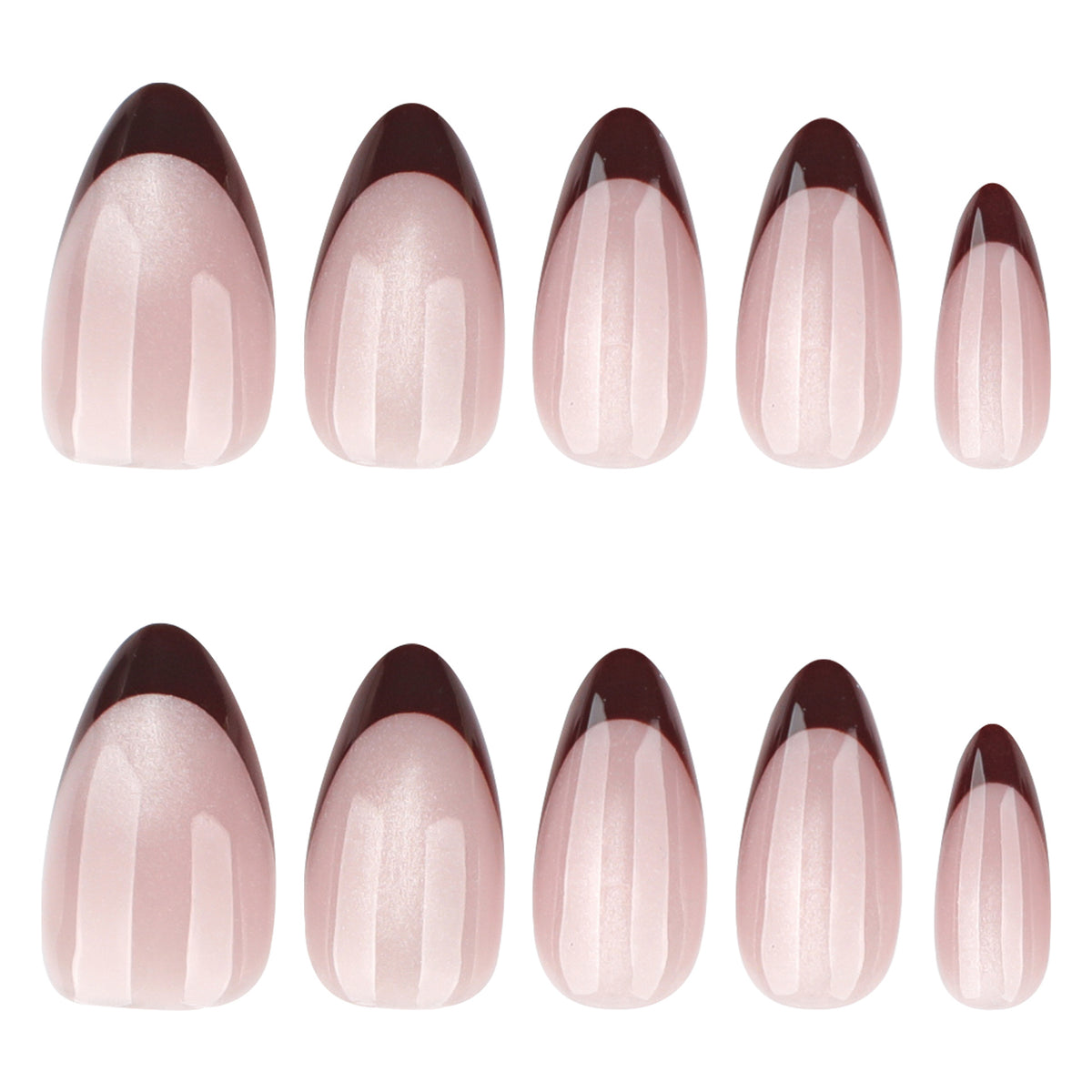 Warm Brown French Cat Eye Nails