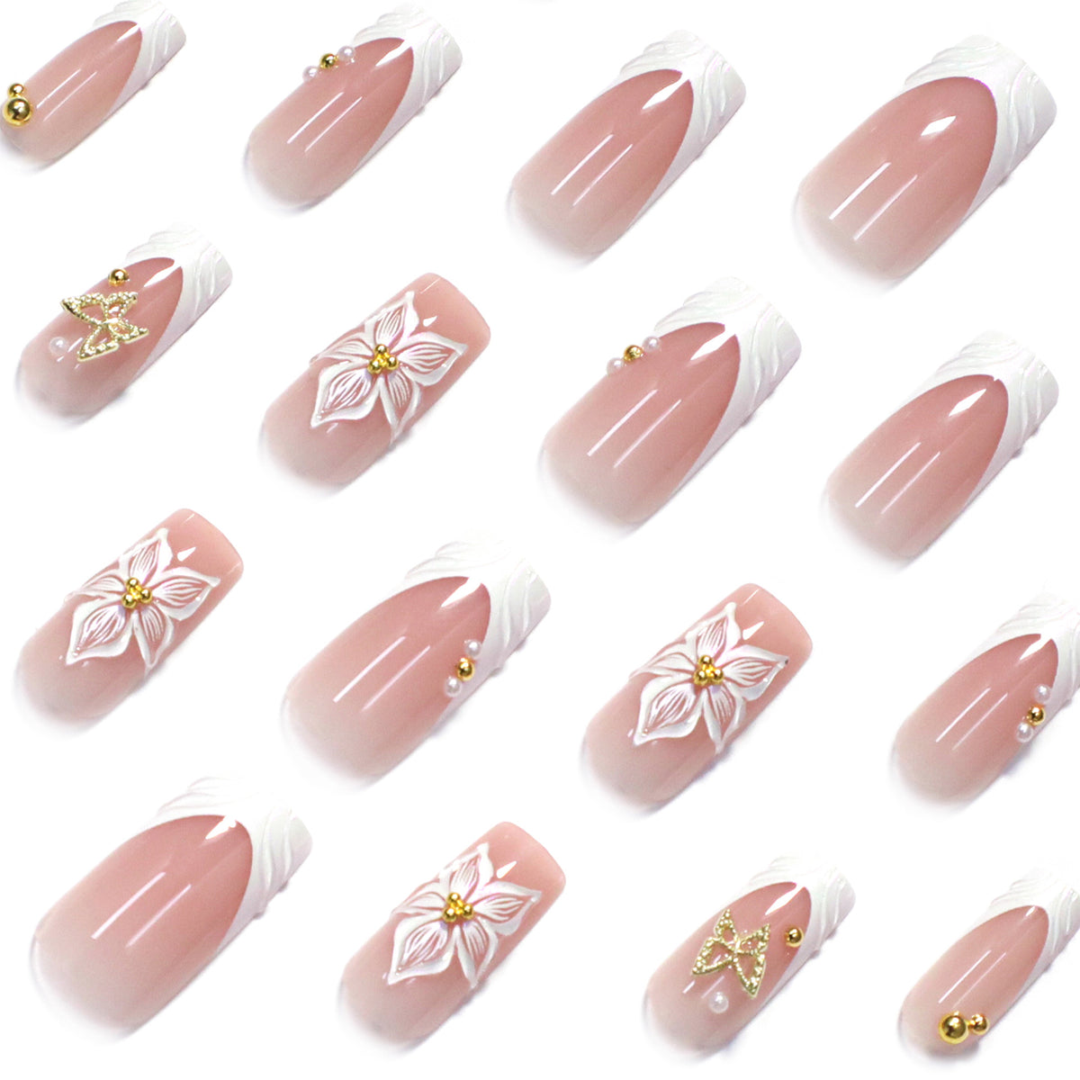 French 3D Flower Nail Art