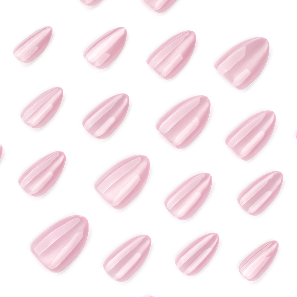 Minimalist Nude Pink Sparkle Cat Eye Nails