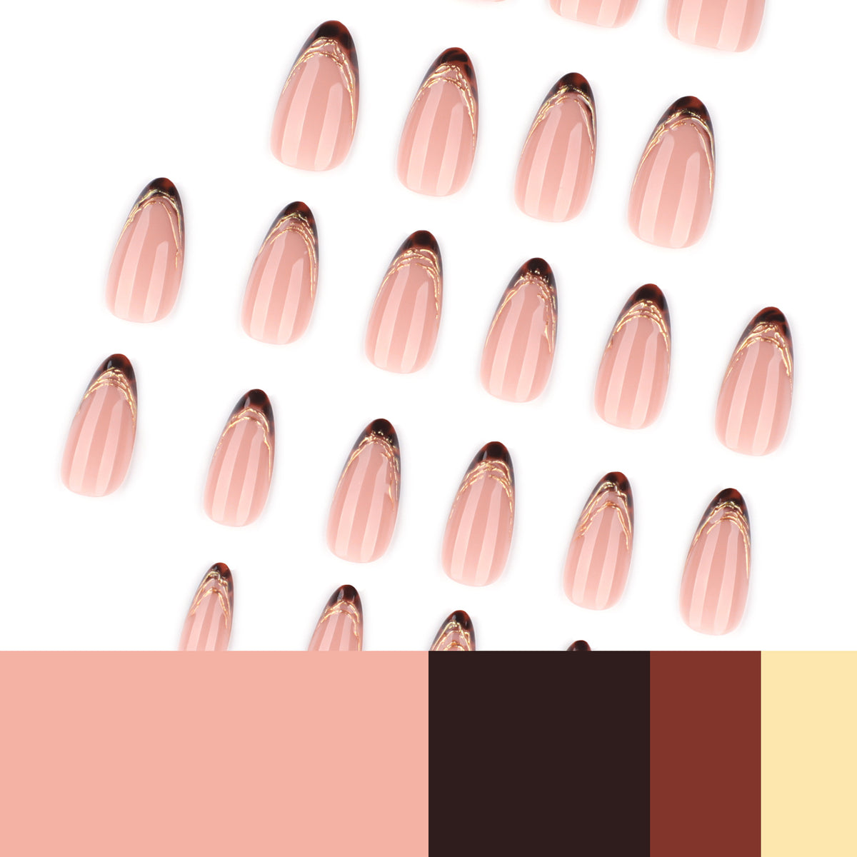 Textured Brown Blush French Nails