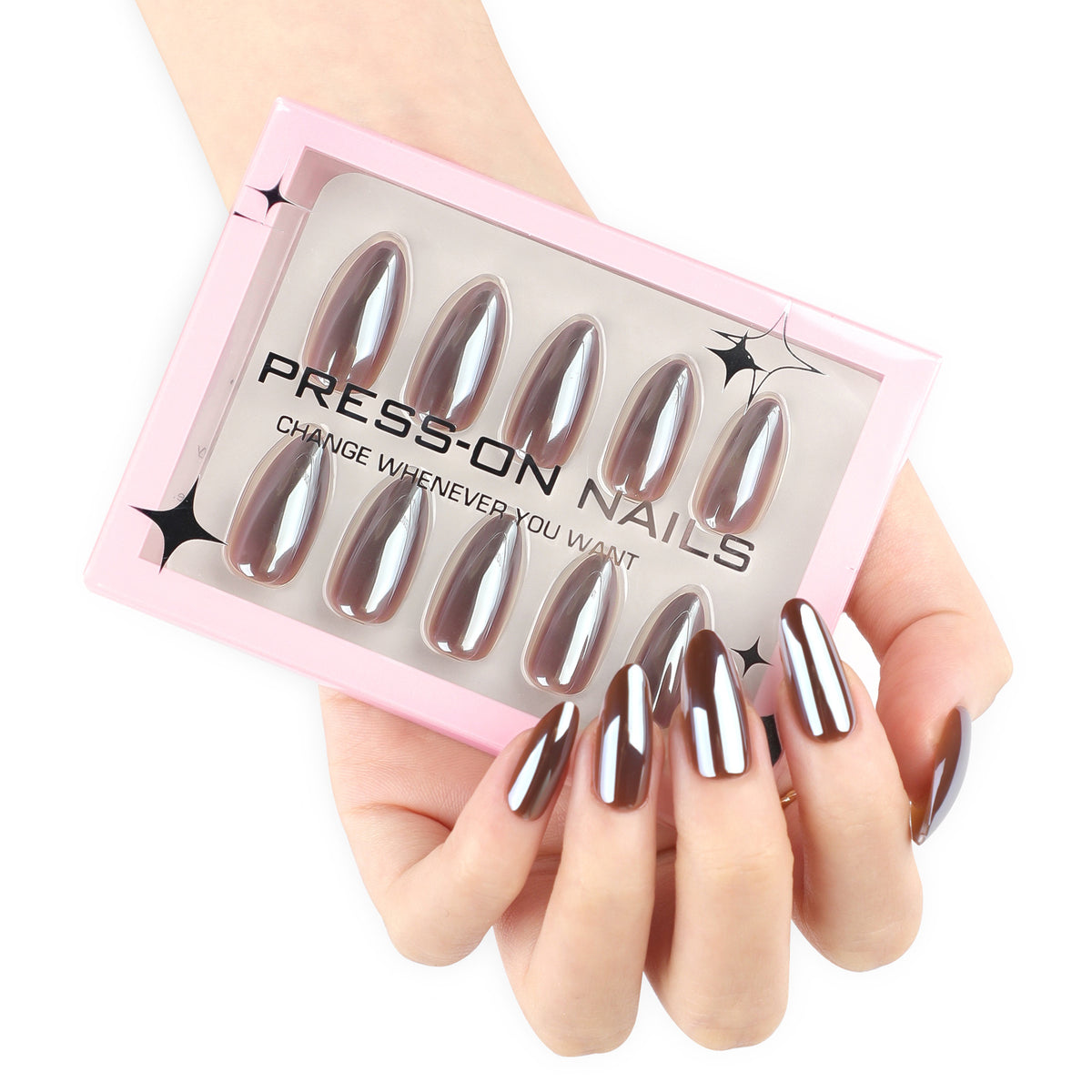 Minimalist Brown Solid Press-On Nails