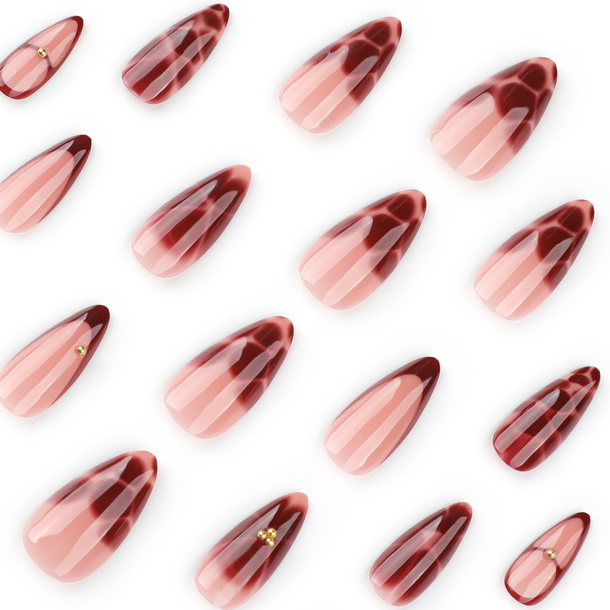 Burgundy French Minimalist Petal Press-on Nails