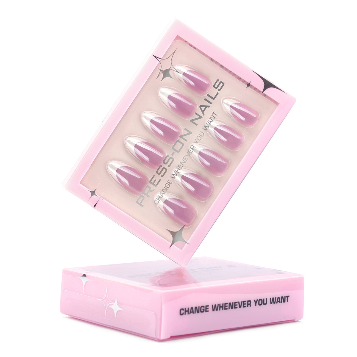 French Chrome Press-On Nails