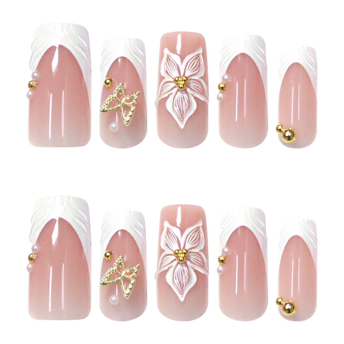 French 3D Flower Nail Art