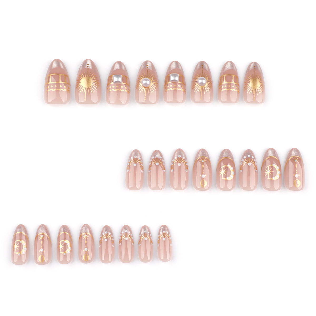 Celestial French Starburst Nails