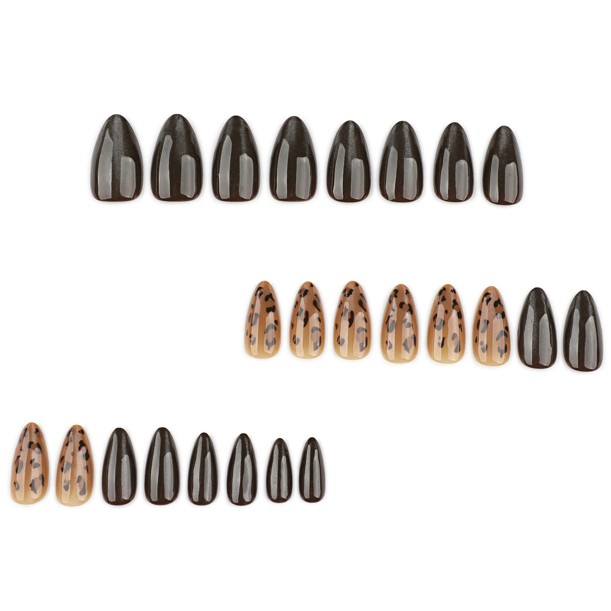 Leopard Print Cat Eye Almond Press-On Nails