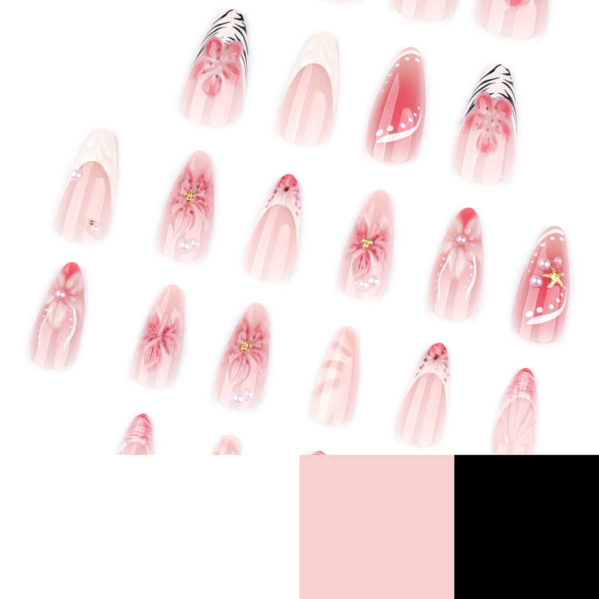 Handmade 3D Sculpted Flower Press-on Nails