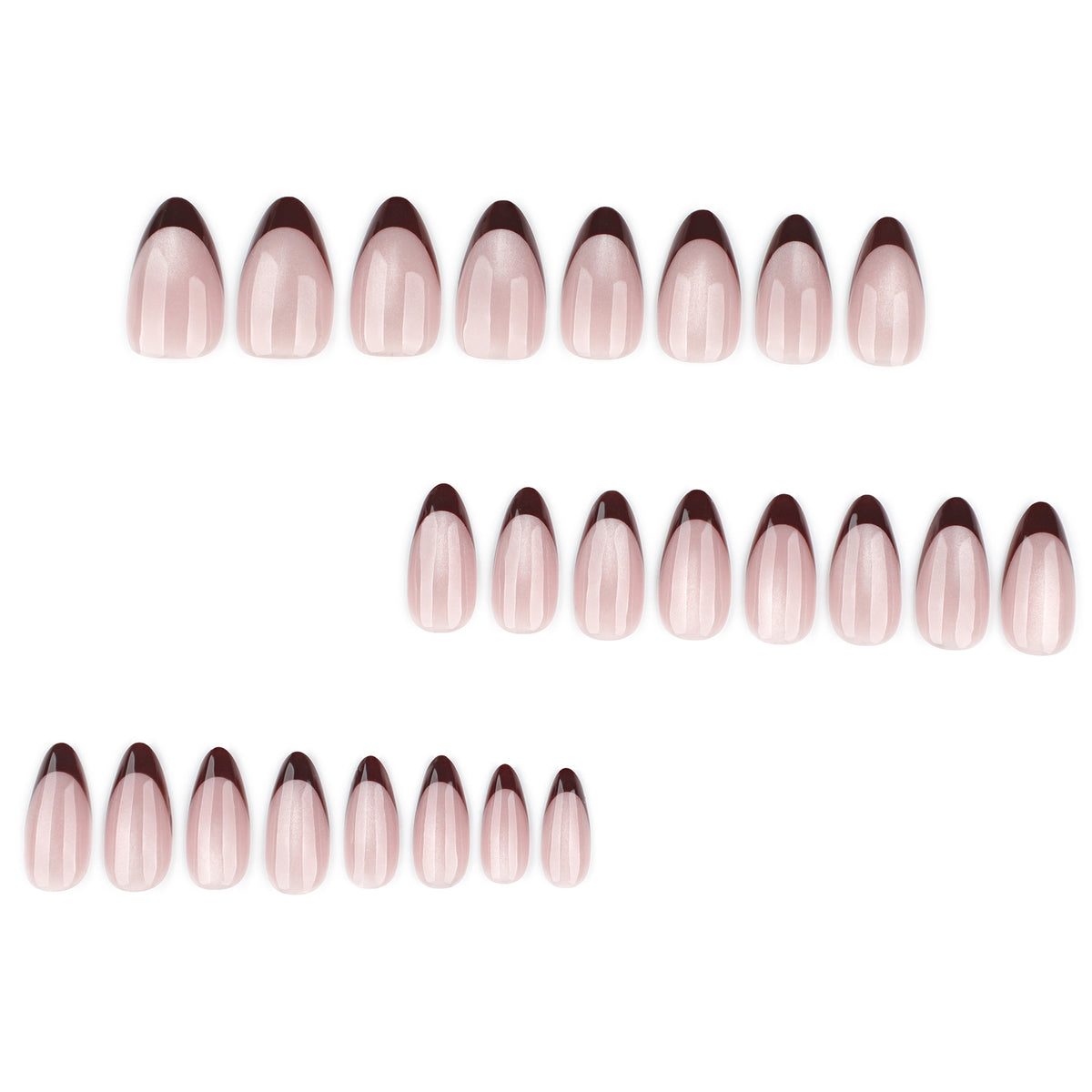 Warm Brown French Cat Eye Nails