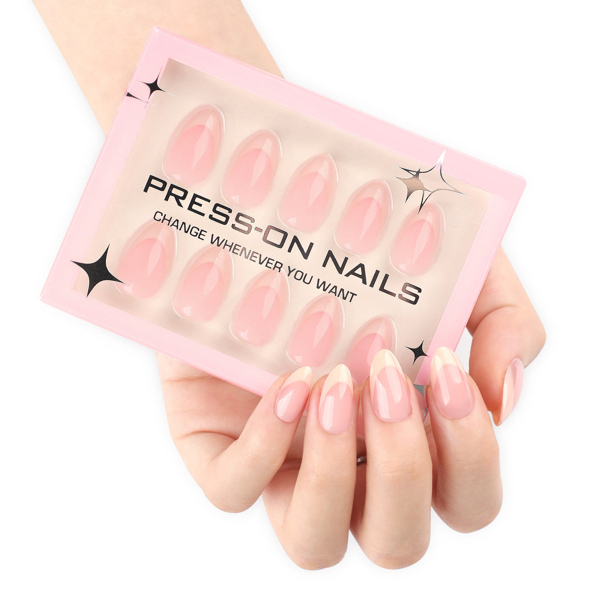 Pink French Press-On Nails