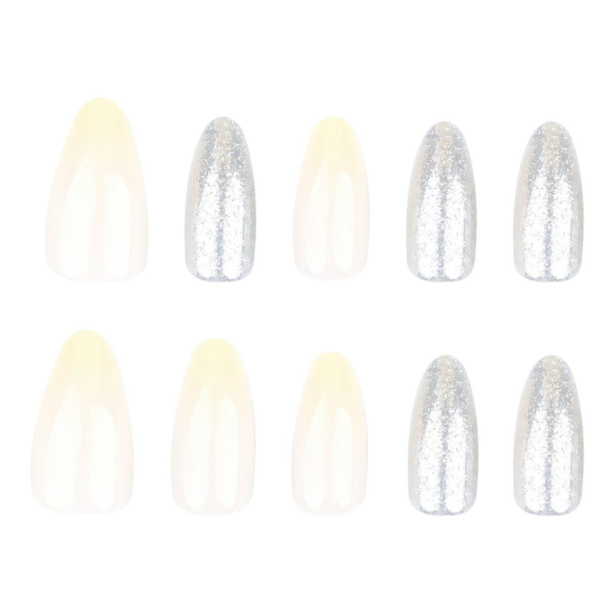 Silver Glitter Press On Nails