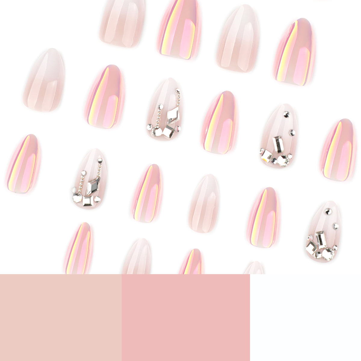 Luxury 3D Jeweled Chrome Press-on Nails