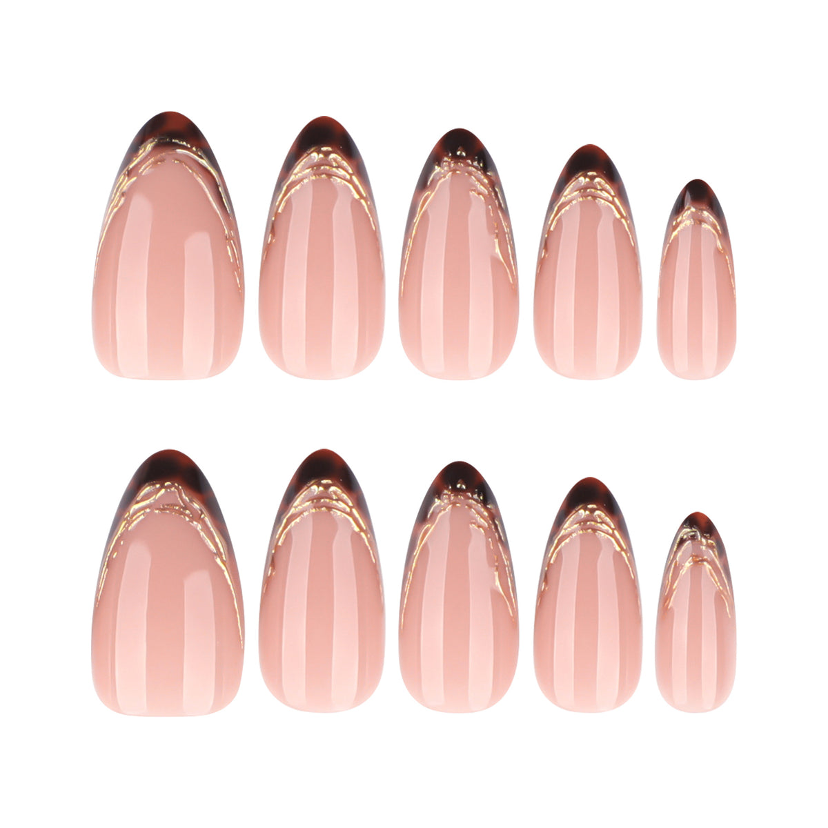 Textured Brown Blush French Nails