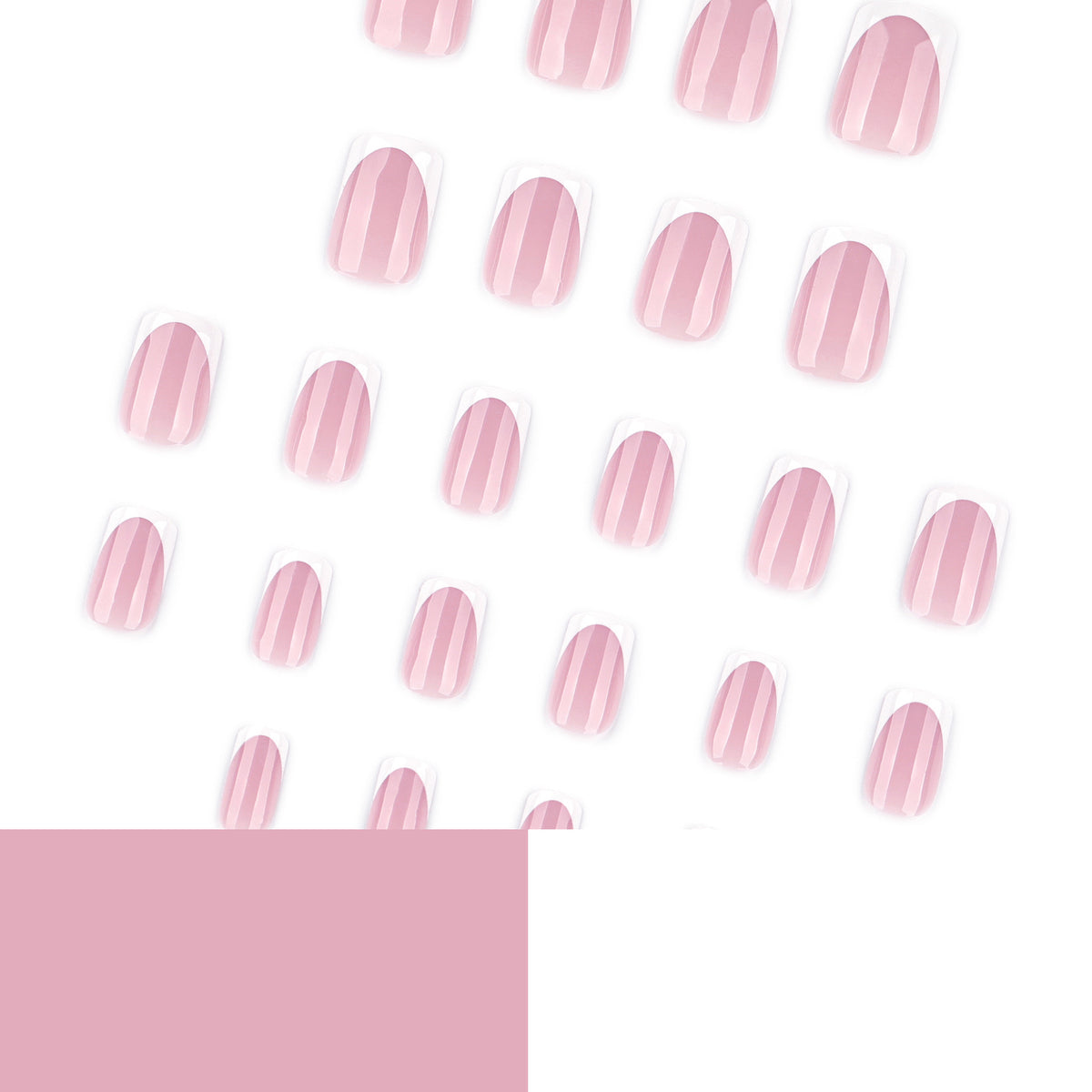 Classic French White Tip Short Square Nail Art