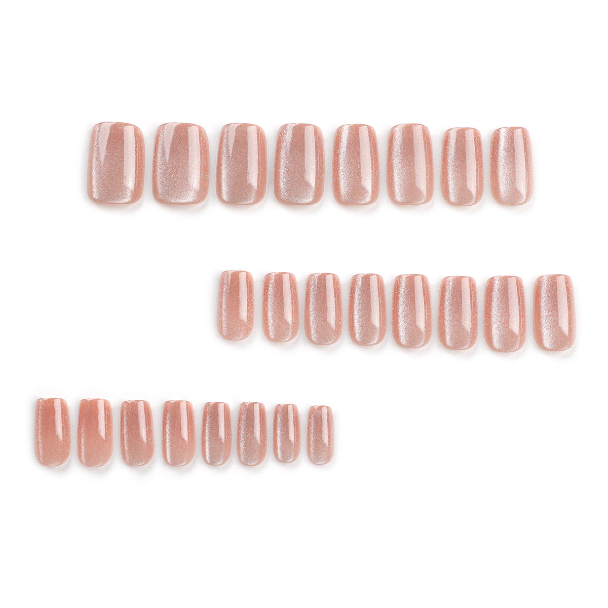 Minimalist Cat-eye Short Ladder Nail Art