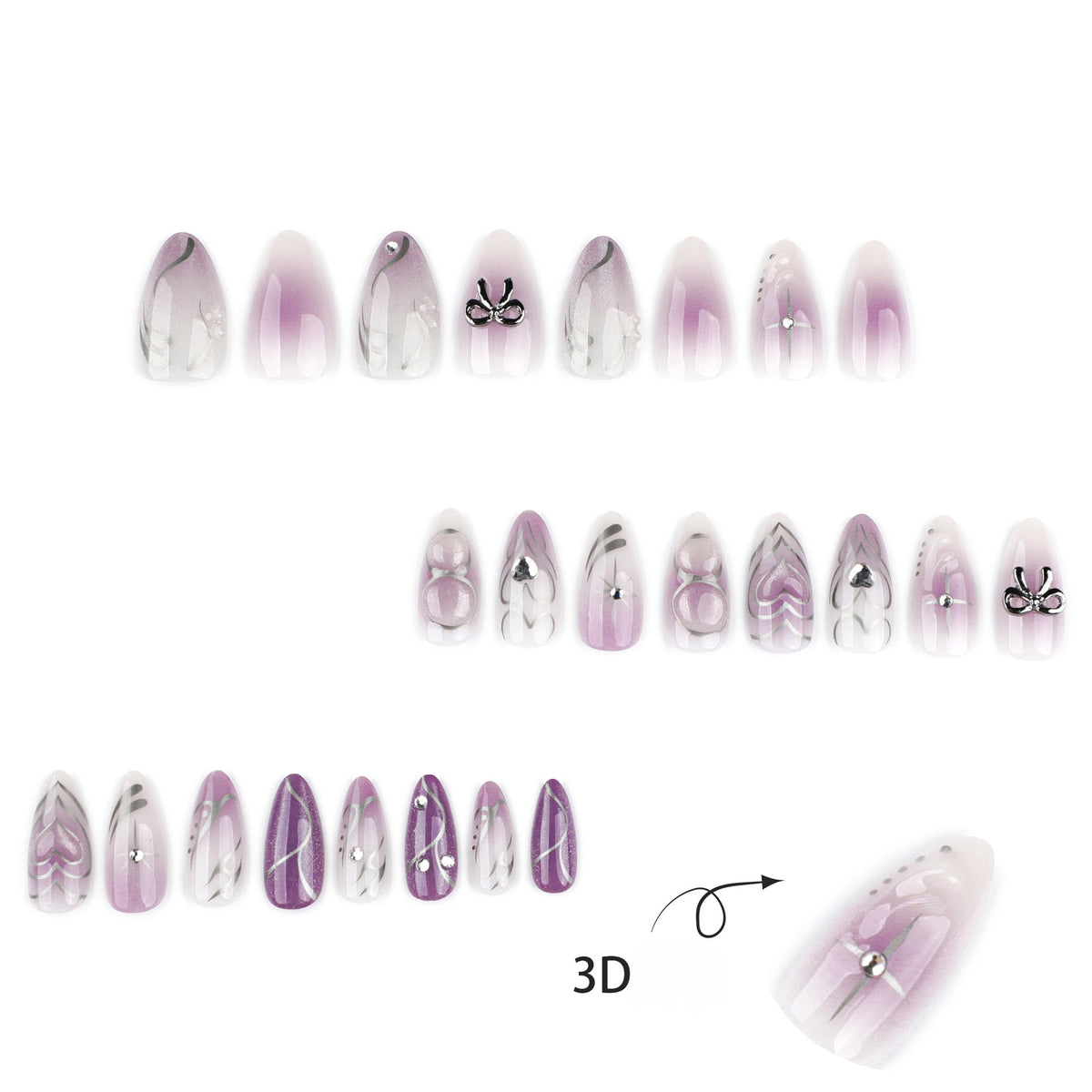 Y2K Purple Aura Gradient Press-on Nails