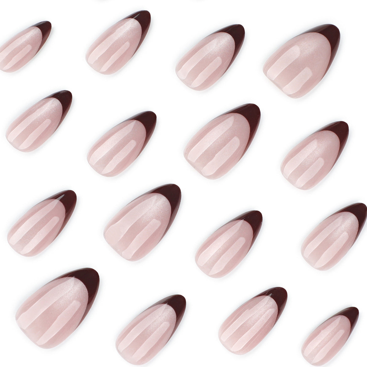 Warm Brown French Cat Eye Nails