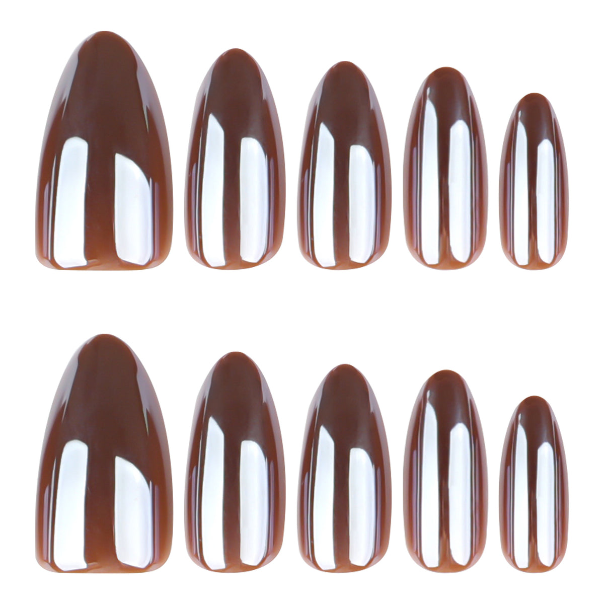 Minimalist Brown Solid Press-On Nails
