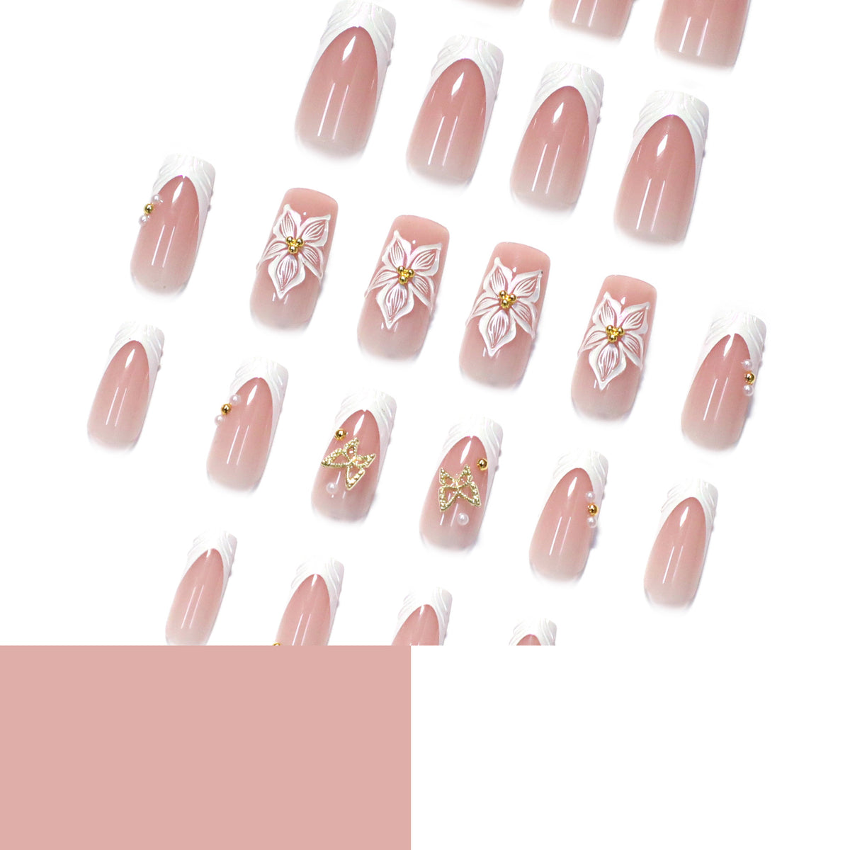 French 3D Flower Nail Art